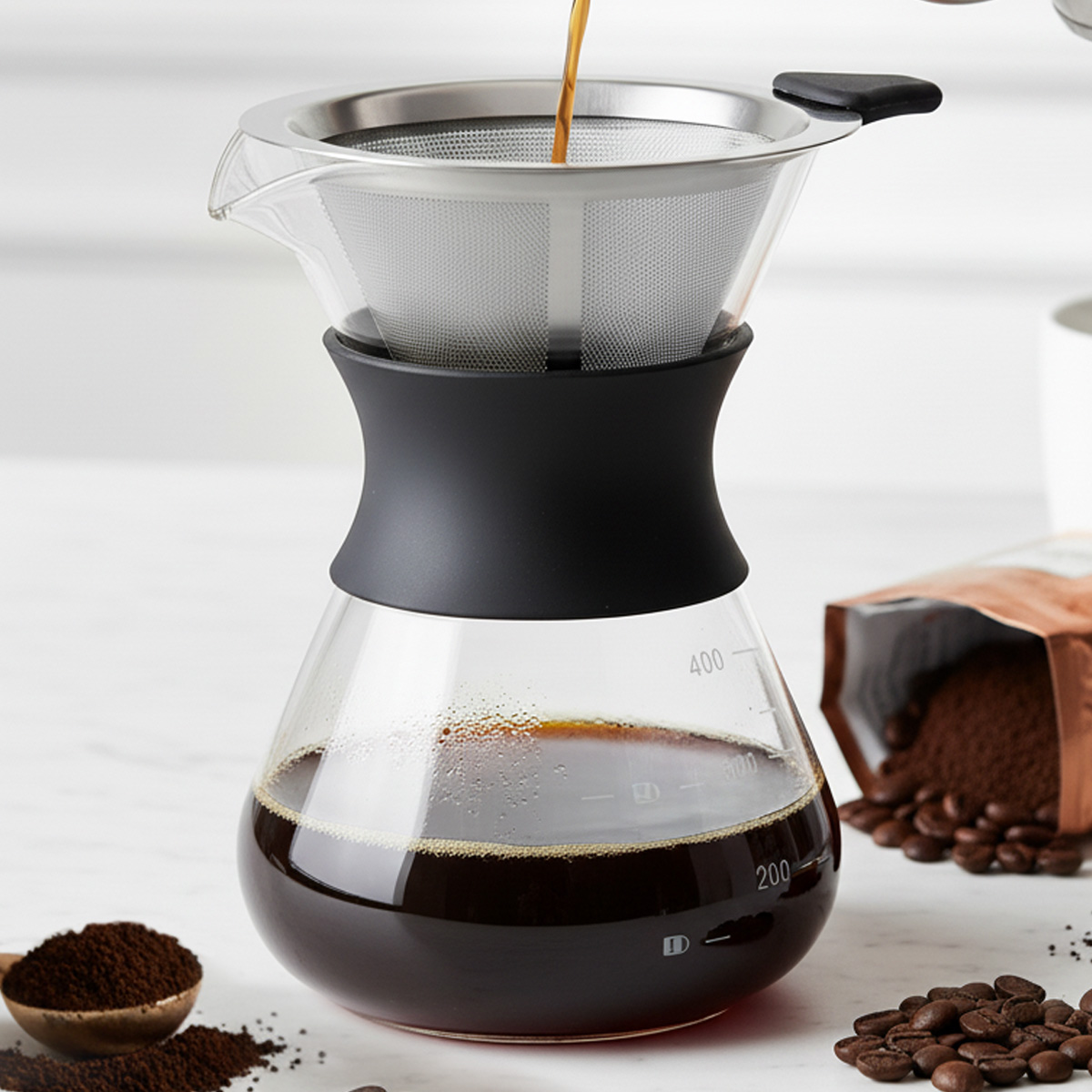 Coffee Equipment Pour Over - 재사용 가능한 스테인레스 스틸 드립 필터가