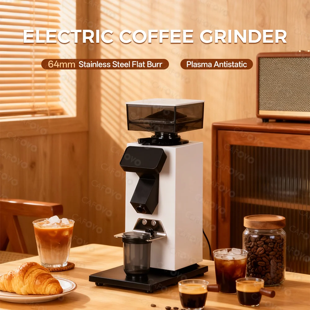 Coffee Grinder Burr Flat - CAFOVO G964F 타임 기반 도징 그라인더