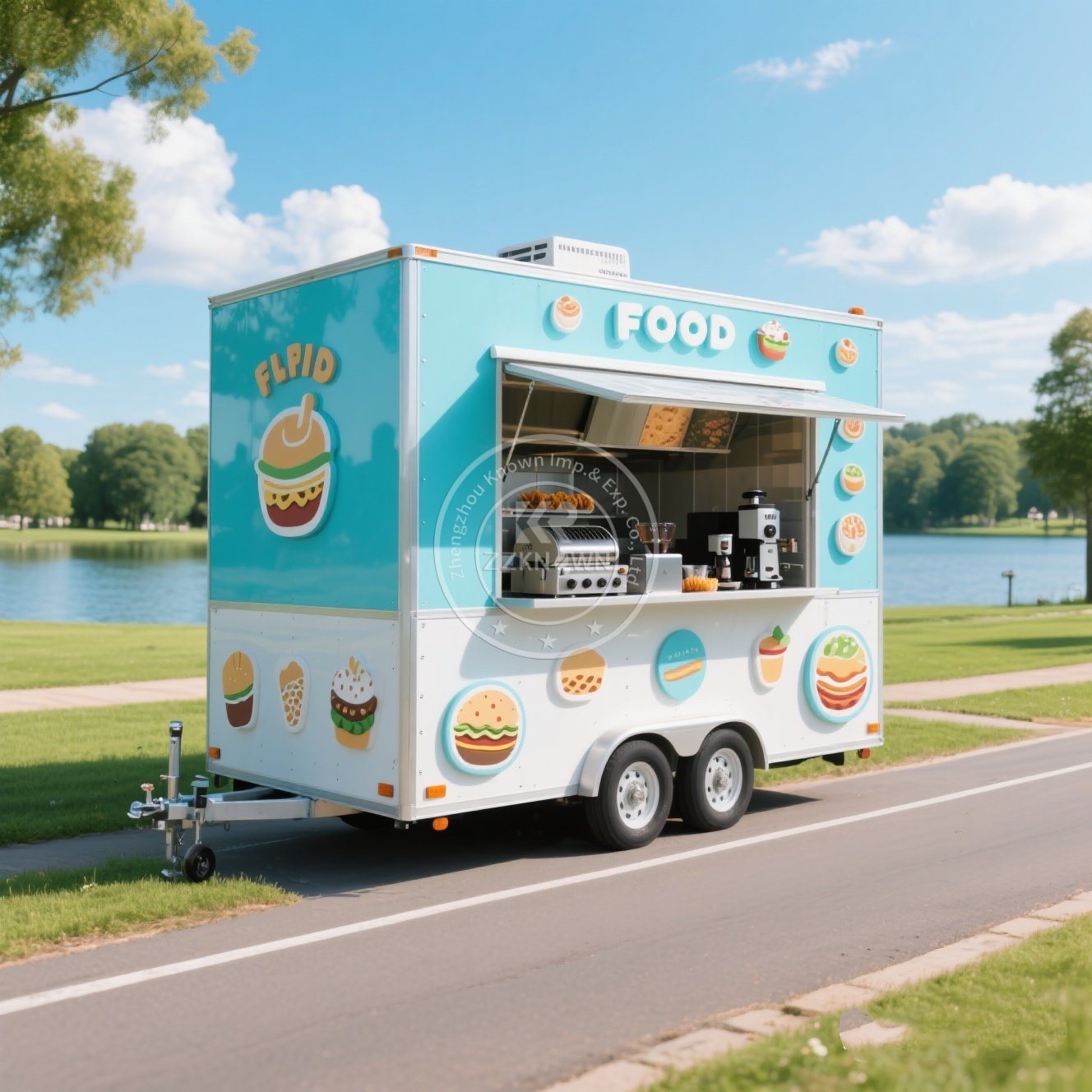 푸드 트레일러 트럭 아이스크림 커피 스낵 푸드 트레일러 - Coffee Van Equipment 리뷰 및 가격