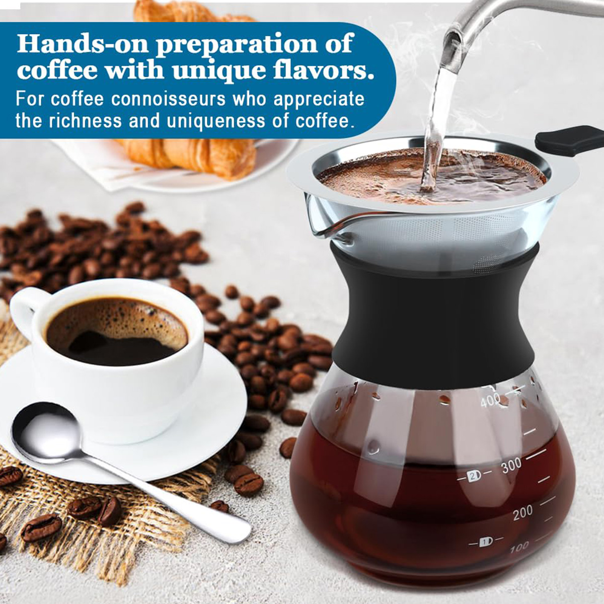재사용 가능한 스테인레스 스틸 드립 필터가 포함된 Le - Coffee Equipment Pour Over 리뷰 및 가격