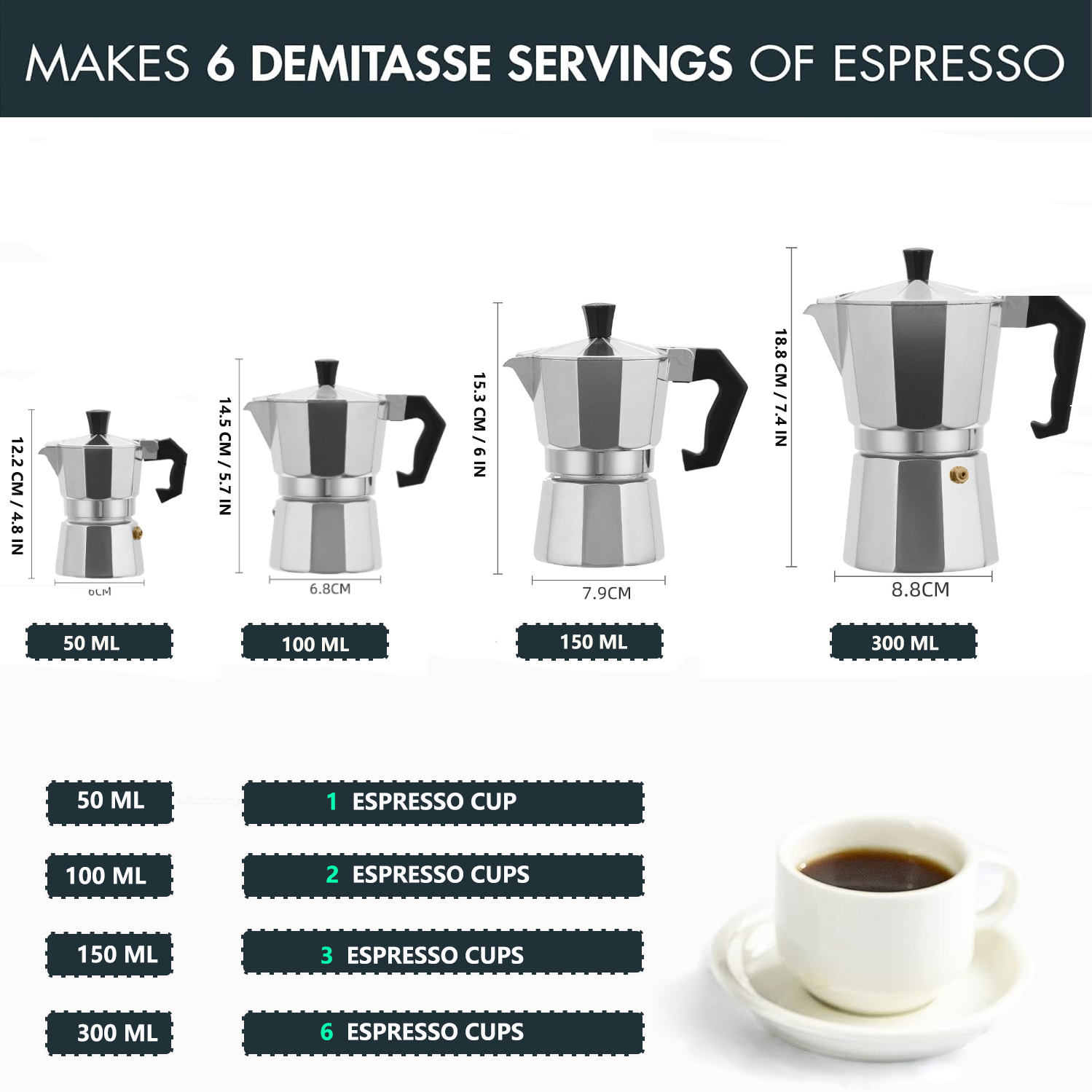 클래식 알루미늄 모카포트 50-300ML 가정용 스토브 - Coffee Equipment For Camping 리뷰 및 가격
