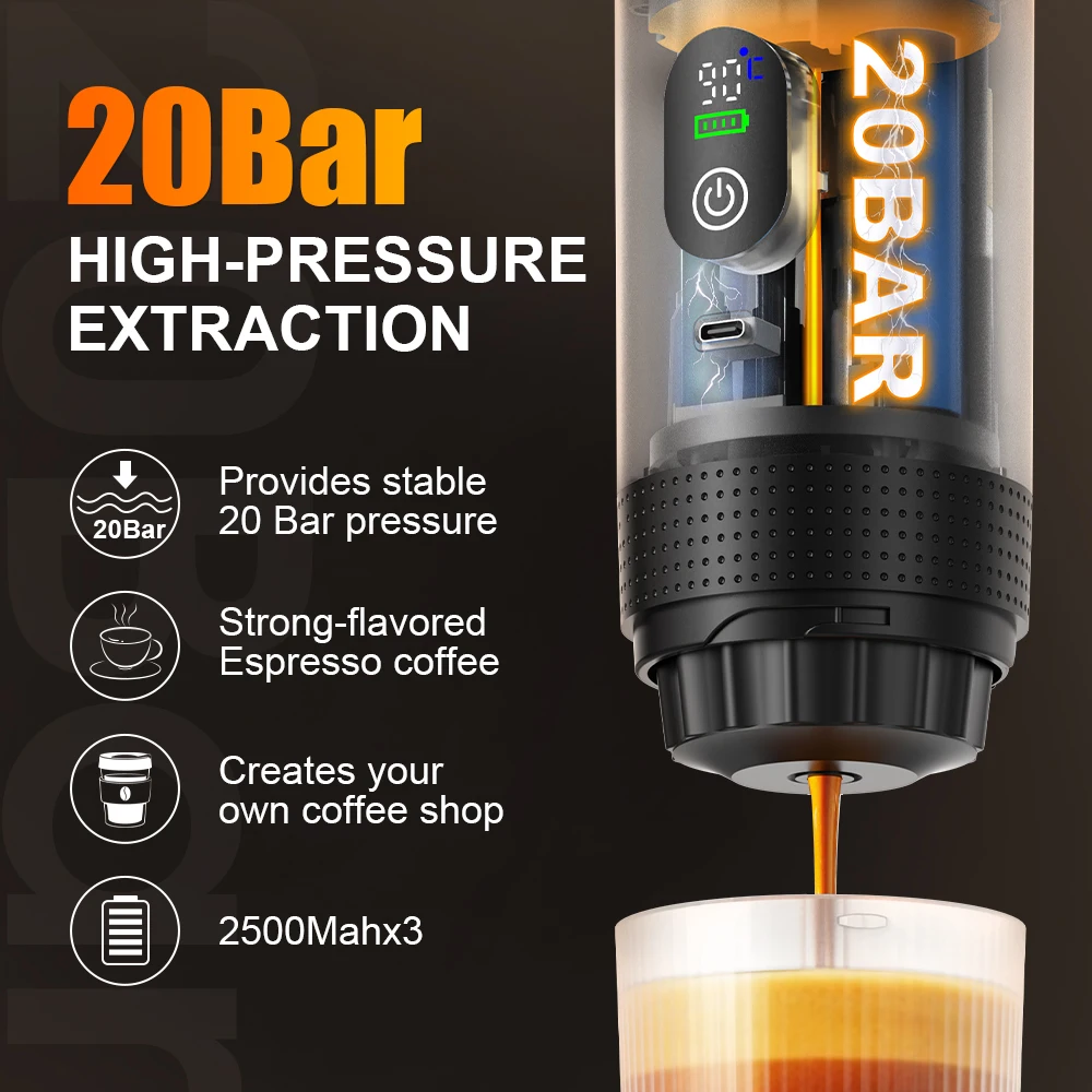 DENOKIN 무선 전기 휴대용 에스프레소 커피 머신  - Coffee Equipment For Camping 리뷰 및 가격