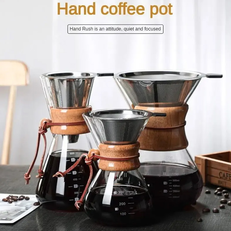 스테인레스 스틸 필터가있는 핸드 유리 커피 주전자 드립 - Coffee Equipment Pour Over 리뷰 및 가격