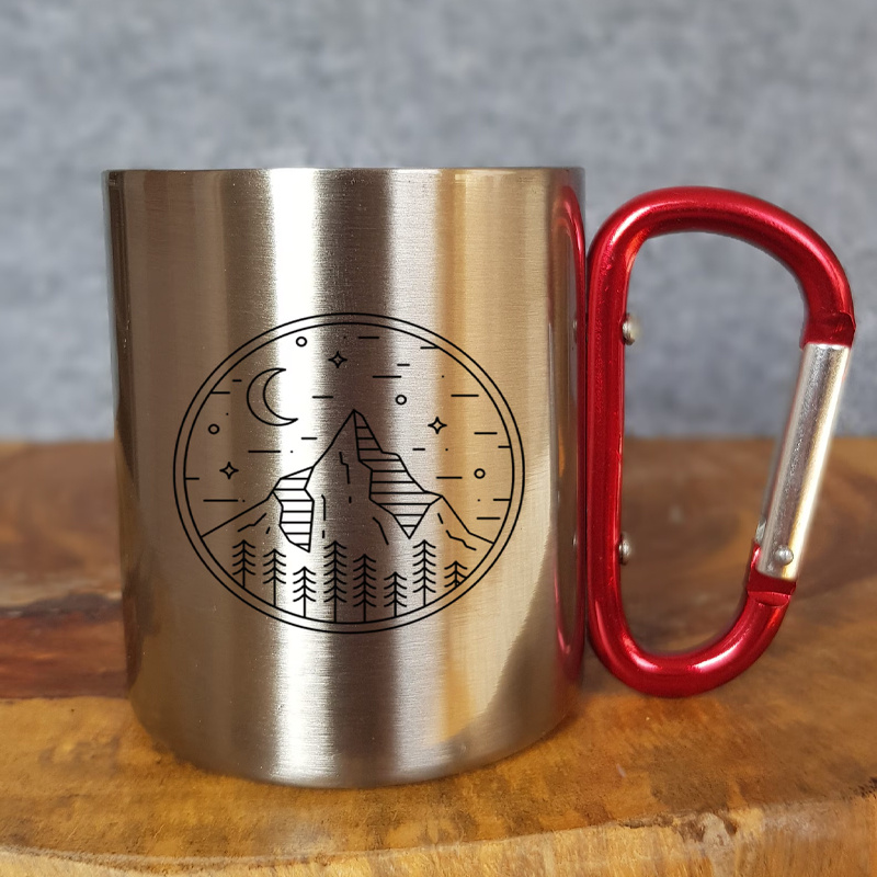 스테인리스 스틸 소재의 캠핑 머그컵, 카라비너 손잡이, - Coffee Equipment For Camping 리뷰 및 가격