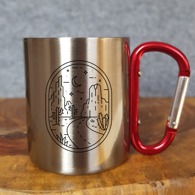 스테인리스 스틸 소재의 캠핑 머그컵, 카라비너 손잡이, - Coffee Equipment For Camping 리뷰 및 가격