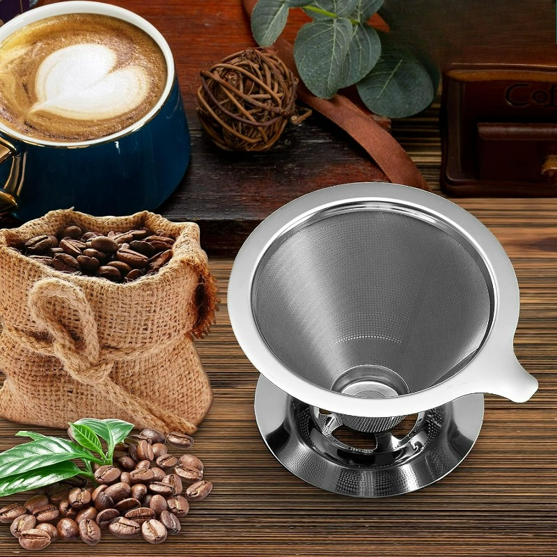 푸어 오버 커피 드리퍼 304 스테인리스 스틸 필터 종 - Coffee Equipment Pour Over 리뷰 및 가격