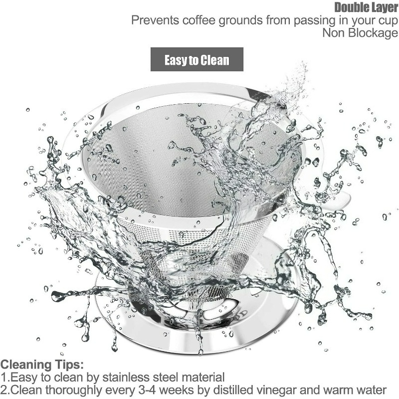 푸어 오버 커피 드리퍼 스테인리스 스틸 커피 필터 메탈 - Coffee Equipment Pour Over 리뷰 및 가격