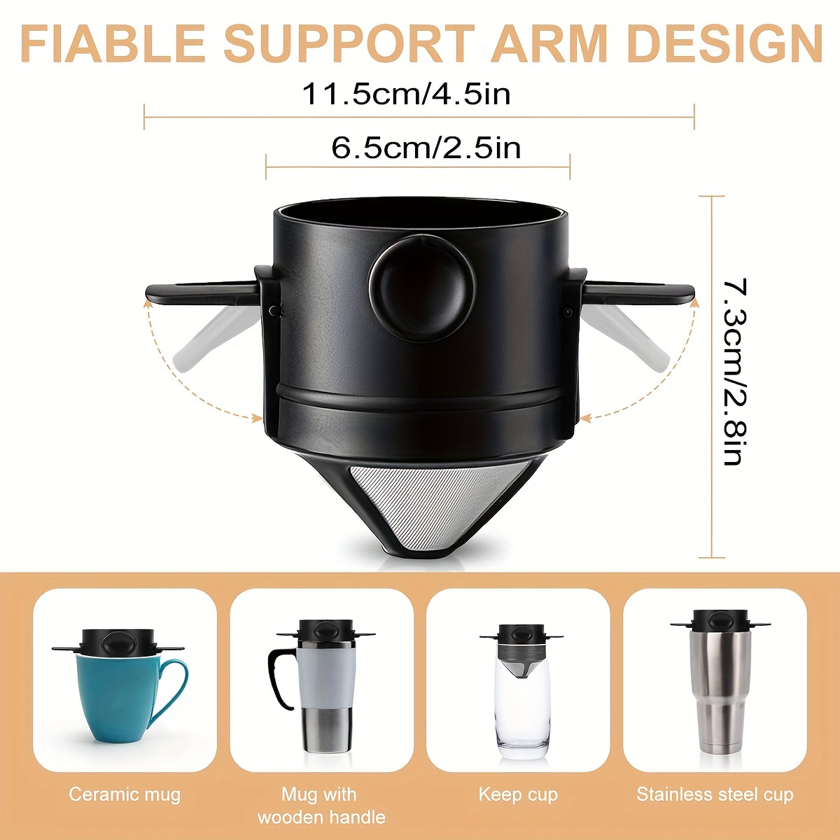 커피 필터 컵 휴대용 재사용 가능한 커피 메이커 필터  - Coffee Equipment For Camping 리뷰 및 가격